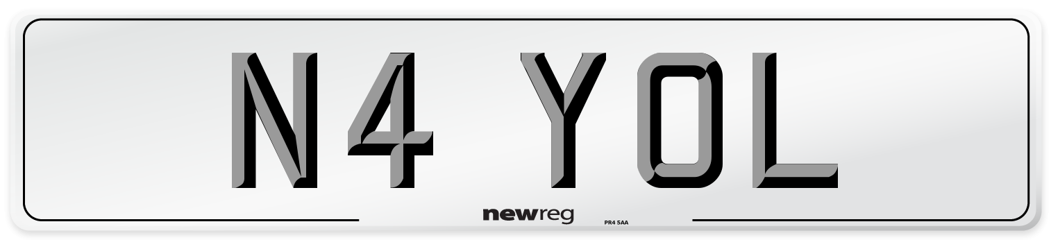 N4 YOL Number Plate from New Reg
